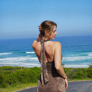 The Espresso Halter neck gown