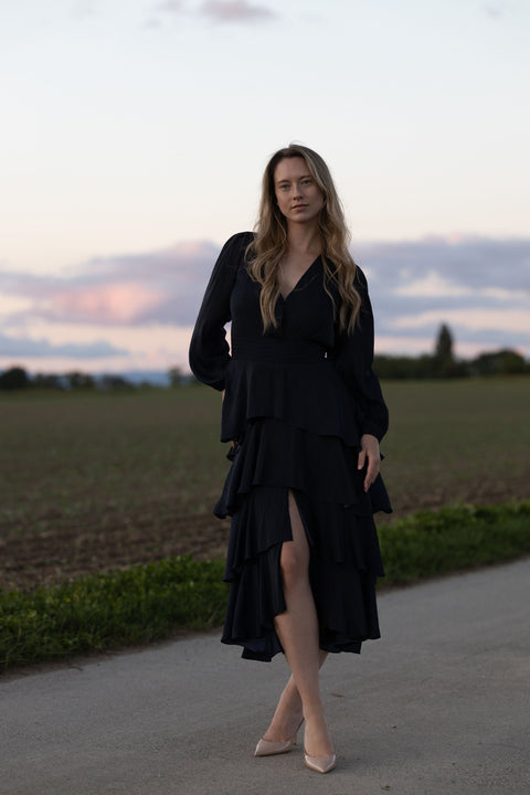 Robe maxi à volants