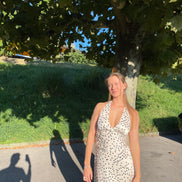 Marguerite Satin Halter Midi Dress