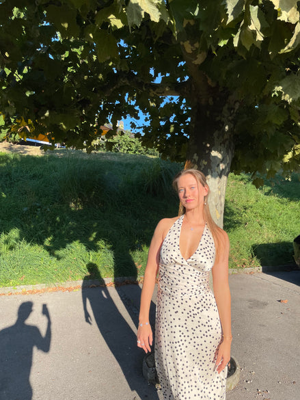 Marguerite Satin Halter Midi Dress