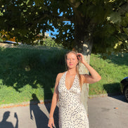 Marguerite Satin Halter Midi Dress